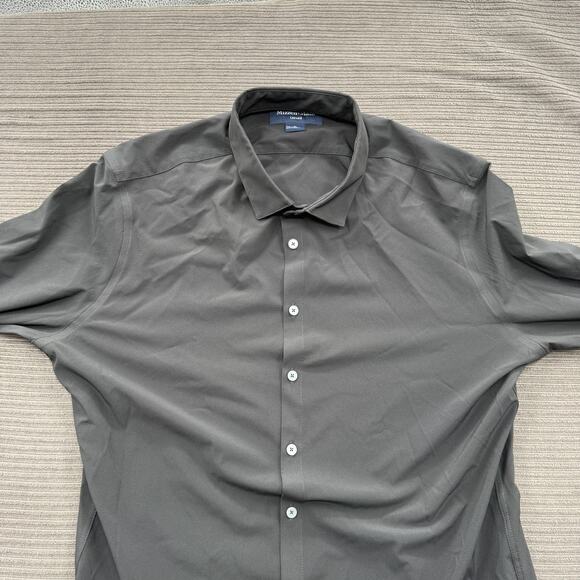 Mizzen+Main Leeward Shirt Mens XL Trim Fit Black Stretch Button Down Performance - Picture 8 of 9